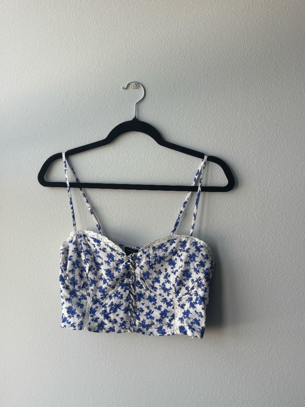 L Forever 21 Blue Floral Tank Top